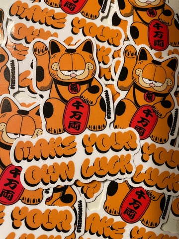 Make Your Own Luck Garfield Sticker