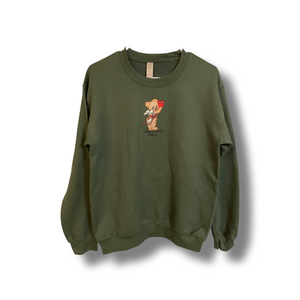 ACAB Bear Embroidered Crewneck Forest Green